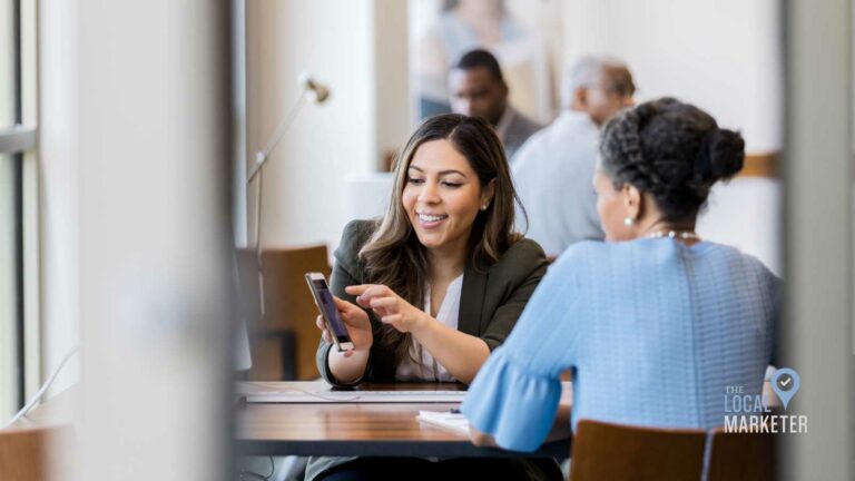 Photo of a bank helping a small business owner